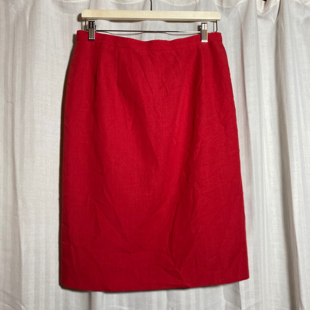 Sophisticates by Pendleton Red Pencil Skirt Petite Size 12‎ Rayon Blend USA Made